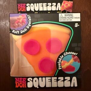Squeezza Pizza Soft Doh Squishy Toy - Orange & Pink